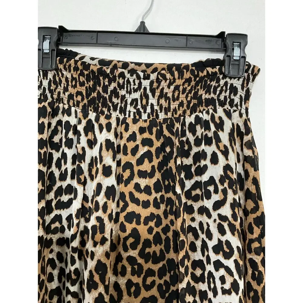 Ganni Leopard Print High Rise Midi Skirt Size EU 38 Small - Picture 3 of 7
